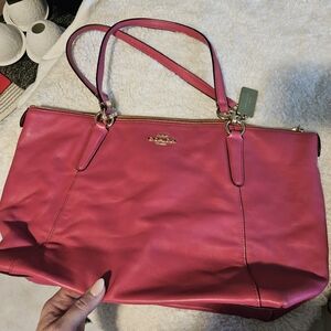 Coach Pink Leather Tote Bag